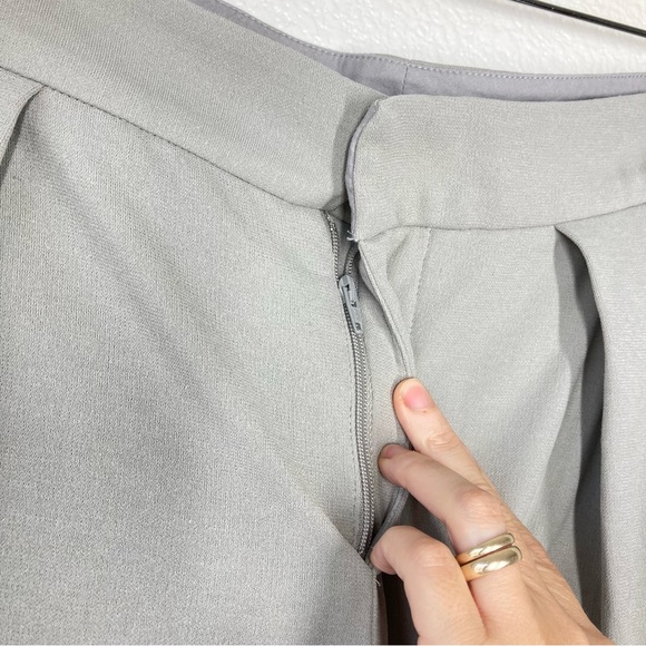 James Perse Pleated Culotte Crop Pants 27 Jersey Matte Gray Cotton Capri - Picture 5 of 16